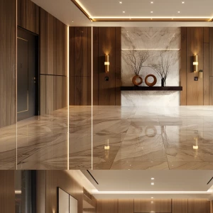 ultra-realistic photo of a modern luxury flat entrance lobby, el...
