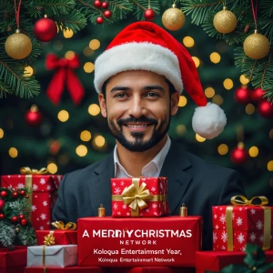 A Christmas flyer from Koloqua Entertainment Network wishing all...