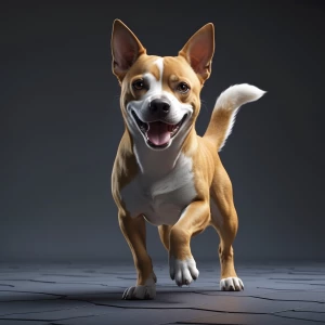 Dancing dog on two foot