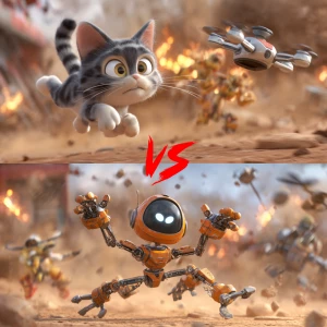 2. **Title: Cats vs. Robots**: Dive into a world where Fluffy, t...