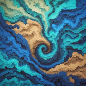 Generate an image displaying a swirling pattern of colors transi...