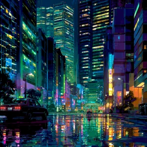 In the neon-lit confines of a futuristic holo-deck, an illusiona...