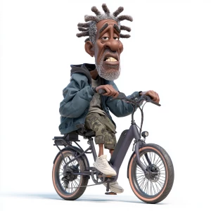 Create a caricature animated character of a 70-year-old Black ma...