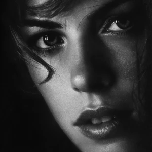 Ultra realistic big close-up portrait of Elizabeth Hurley, cinem...