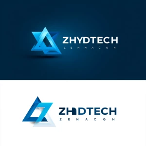 Create a premium abstract logo for a tech gadget brand named "Zh...