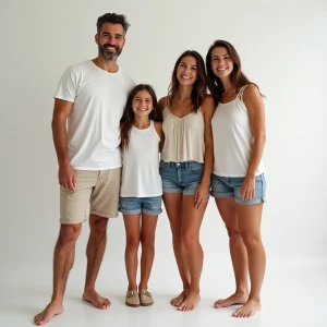 Family photo of Attractive buxom charming 40 year old suburban h...