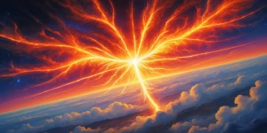 A brilliant arcane solar flare erupts in an explosion of vibrant...
