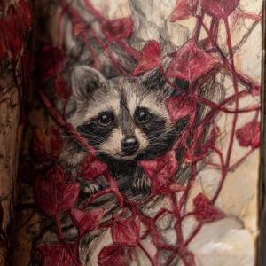 A detailed and expressive color pencil sketch of a vintage junk...