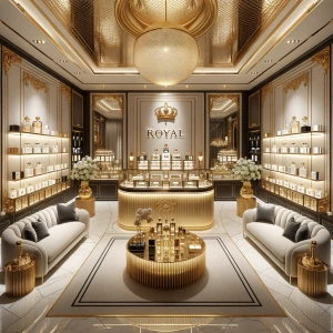 design me a luxury and elegante perfume and colonge store called...