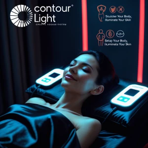 Generate an image of a dimly lit room featuring a Contour Light...