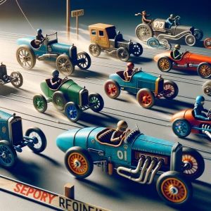 Car toy race make real and  in one minute to two minutes