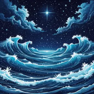 Celestial ocean with stars instead of waves