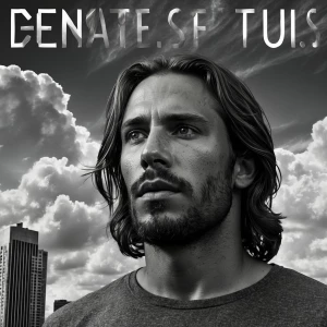 Create an album cover in JPEG format cinematic, high resolution...