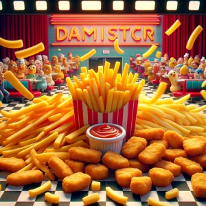 French fries with nugget stop motion