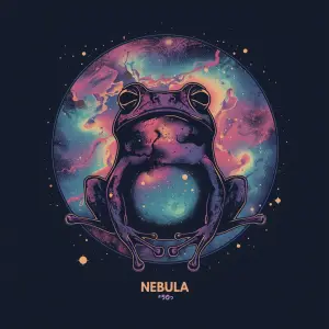 exquisite high fashion design of Nebula-frog surrounded by a vib...