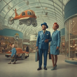 Creëer een hyperrealistisch beeld van een retro-futuristisch win...