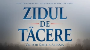 A dramatic book cover with the title Zidul De Tăcere and the aut...