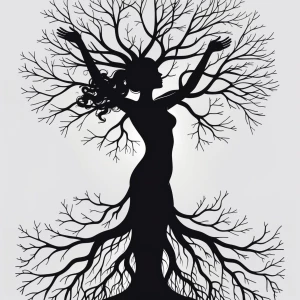 Create a black and white minimalist vector illustration the back...