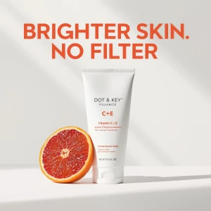 Ultra-realistic studio photoshoot of Dot & Key Vitamin C + E Sup...