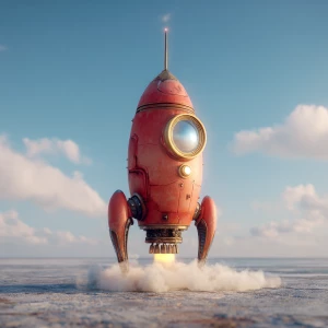 3d render rocketship