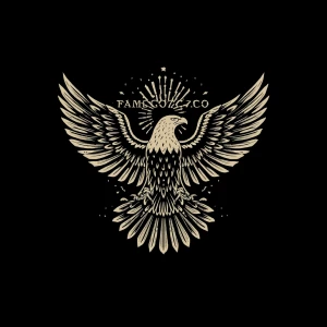 Make me a cool and artful vector logo that says "FameCozy.Co" in...