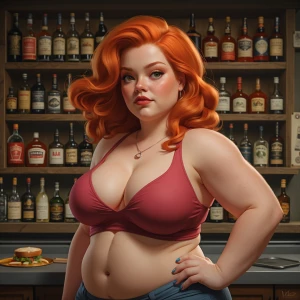 A 5 foot tall thick redhead with massive tits