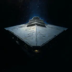 A foreboding shadowy starship brig, shrouded in darkness and mys...