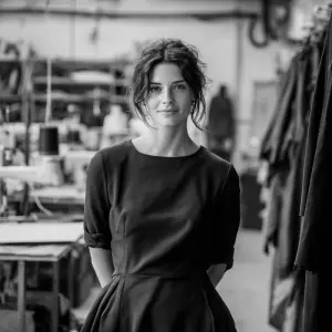 full body photo of a woman wearing a simple elegant dress, outfi...