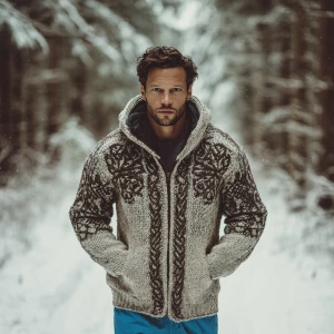 he image depicts an outdoor scene during winter in a snow-covere...