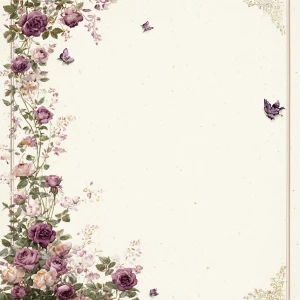 Victorian Mauve Rose Journal Page (Unlined, Left Vine Panel)
Pri...