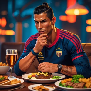I want to be eating with Ronaldo