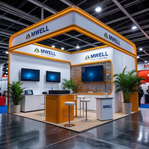 Create a image modern booth set up and still elaborate the mwell...
