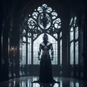 Create an image of a supernatural being resembling a bodybuilder...