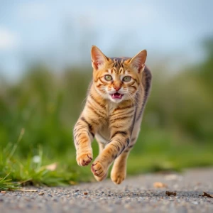 A cat running