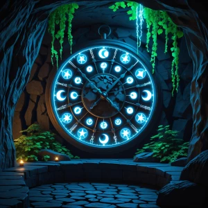Timekeeper’s Grotto
A hidden room with a massive stone timepiece...