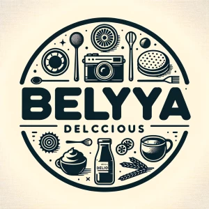 Genera logo minimalista en círculo de la palabra BelYa Delicious