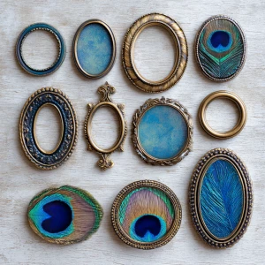 Round/oval bezels and open frames (empty centers) plus 3 simple...