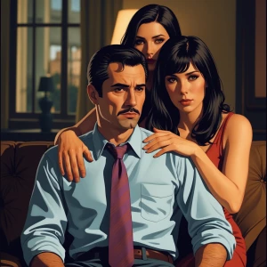 80‘s mafia coupoe in they‘re 36
The man is sitting
The wife behi...