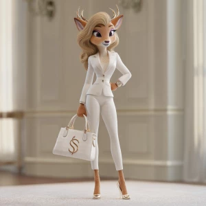 Create an ultra-realistic 8K digital illustration of a female an...