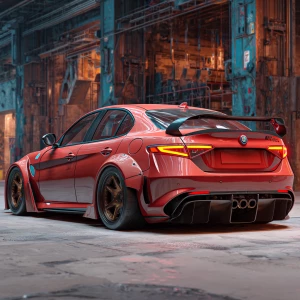 A totally modified and conceptual Alfa Romeo sports car withwide...