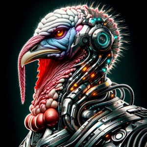 anthropomorphic turkey in the style of Yautja's (Hunter Predator...