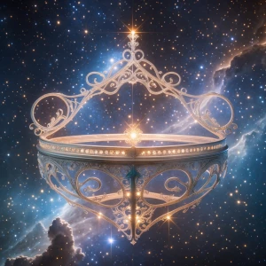 In the heart of a cosmic nebula, an ethereal ornamental interste...