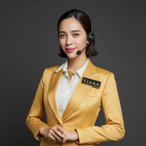 Foto potret wanita Asia cantik dengan aura profesional dan elega...