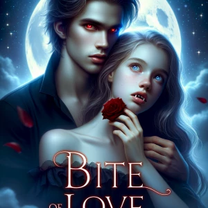 Una portada de novela romántica titulada ‘Mordida de amor’. Un v...