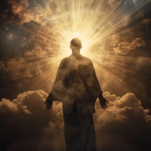 Human figure fading into the background — ego dissolving through...