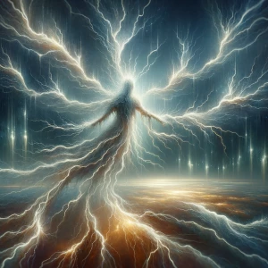 In a chillingly vivid astral projection, a spectral figure compo...