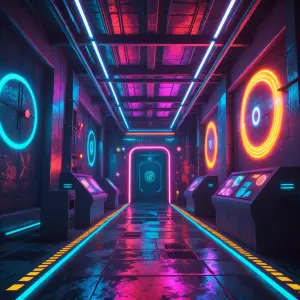 Within the depths of a forgotten distillery, a technicolor realm...