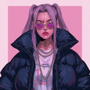 Carlotta from Wuthering Waves wearing Balenciaga puffer jacket,...