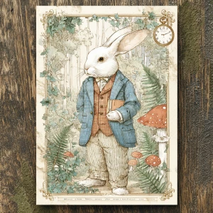 Print-ready junk journal page, A4 portrait full-bleed (approx. 2...