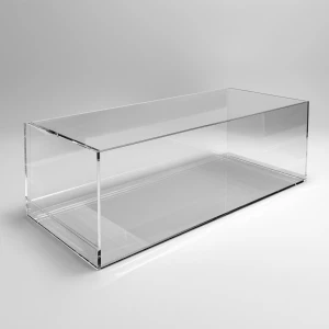 Studioansicht einer farblosen, transparenten Acrylglasvitrine (5...